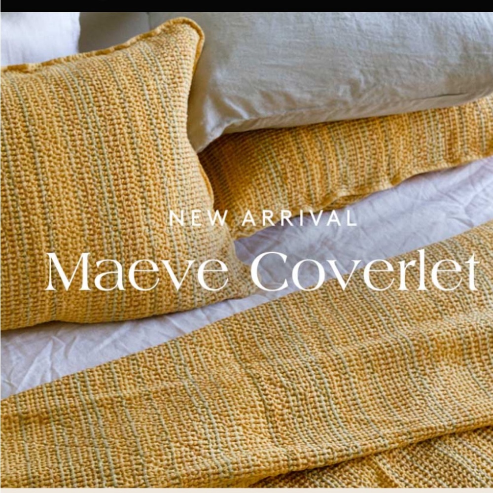 Morrow Soft Goods Maeve Coverlet - Yellow Woven Coverlet in Queen